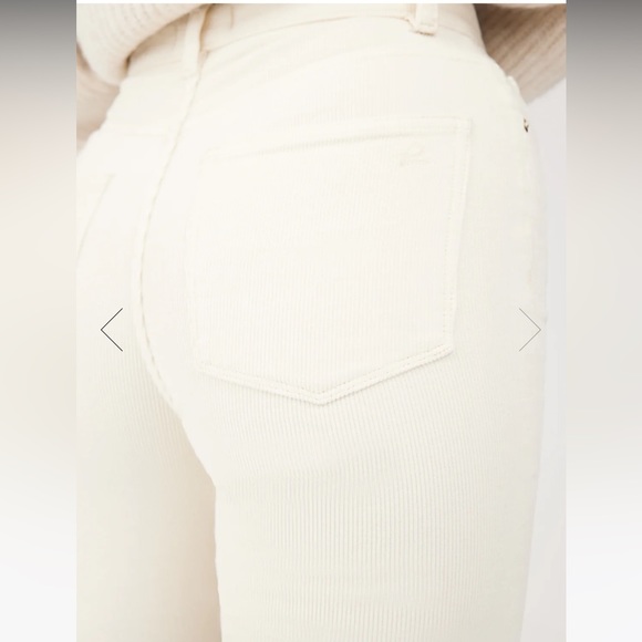 DL1961 Rachel Flare Ultra High Rise Instasculpt 35" - Eggshell Corduroy Size 23 - Picture 5 of 8